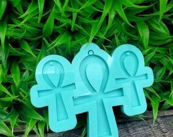 Molde para juego de pendientes y colgantes con cruz de Ankh