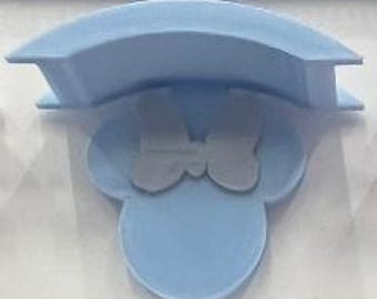 Blue with Silver bow -  Wall Mount Ear Holder