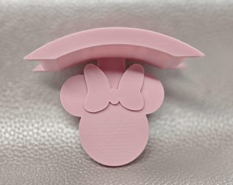 Pink Mouse with bow  -  Wall Mount Ear Holder