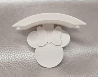 White Mouse with bow  -  Wall Mount Ear Holder