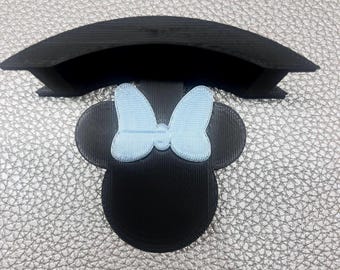 Black with blue bow - Wall Mount Ear Holder