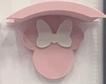 Pink with white bow -  Wall Mount Ear Holder