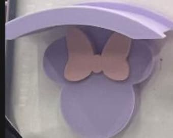 Lilac with Pink bow -  Wall Mount Ear Holder