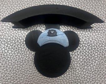 Black with blue captains hat  -  Wall Mount Ear Holder
