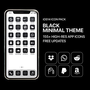 iOS15 Minimal Icon Pack (Black)