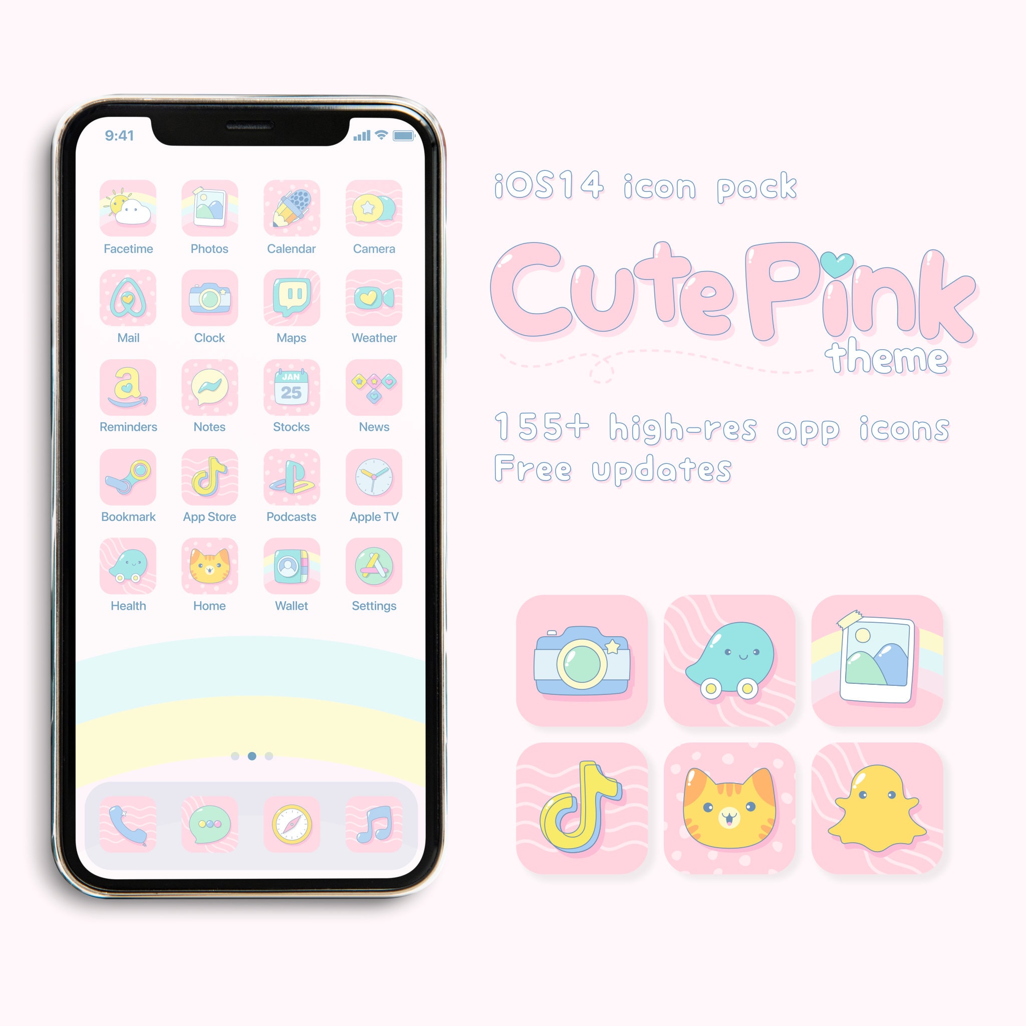 IOS 15 App Icons Pack Cute Kawaii Anime Pink Pastel Premium App Icons IOS  Homescreen Icons Icons Widgets iPhone Icon Pack anime icon for ios