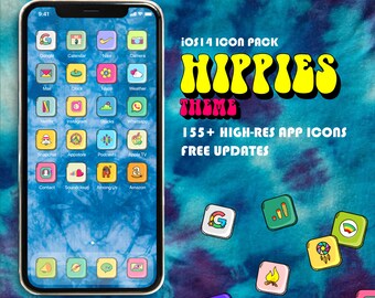 Hippie Retro Hi-Res Icon Pack - (iOS18/17/16/15/14)