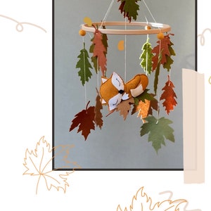 Fall fox mobile, woodland  baby mobile, fox baby mobile, baby gift, new mom gift