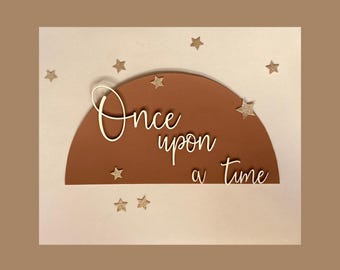 Once upon a time, wooden sign, kids room decor, nursery, wall decor, baby, gift,