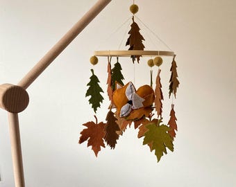 Woodland baby mobile, Fall fox mobile, woodland  baby mobile, fox baby mobile, baby gift, new mom gift