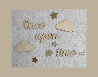 Once upon a time, wooden sign, kids room decor, nursery, wall decor, baby, gift,