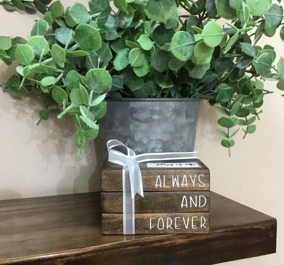 Wood Book Stack Mini Tiered Tray Etsy