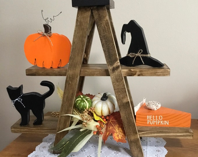 Mini Wood Ladder Shelf Tiered Tray Foldable Etsy