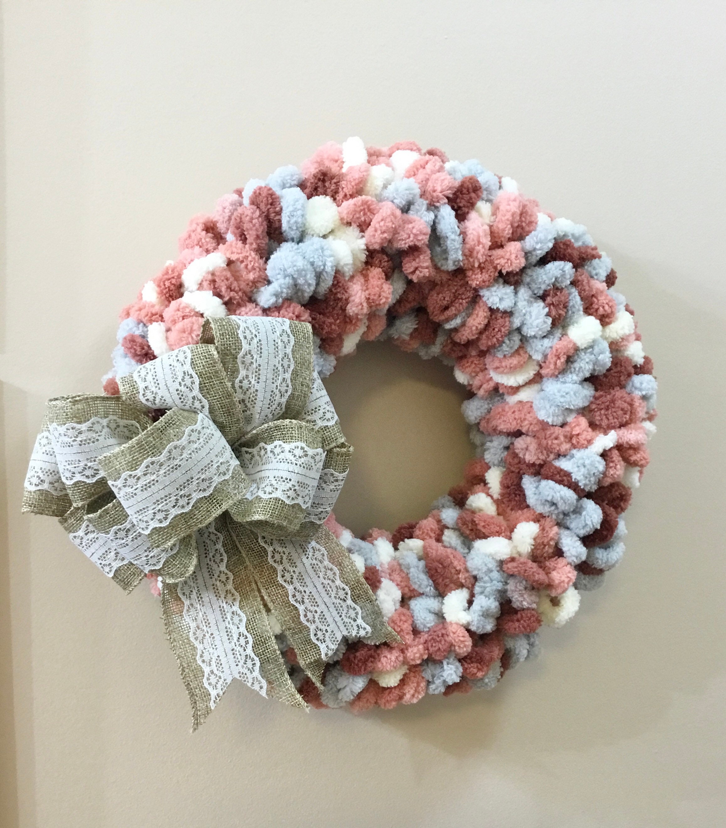 Loopy Yarn Wreath Etsy