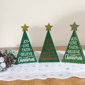 Christmas Tree Wood Rustic Tiered Tray
