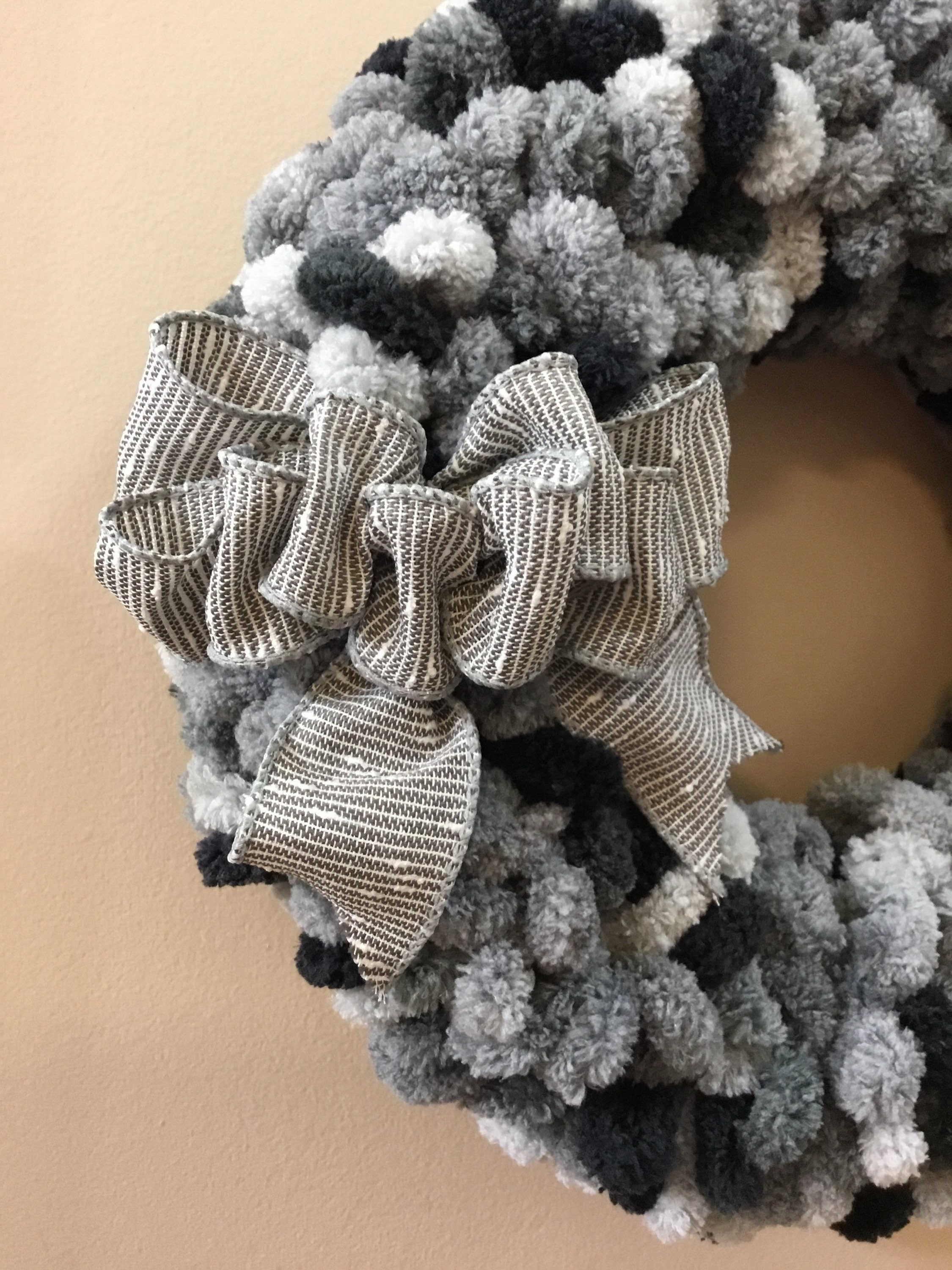 Loopy Yarn Wreath Etsy