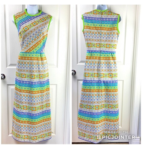 Vintage 70's Maxi dress Mod Groovy Hippie GoGo Kay