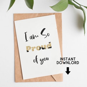 Proud of you card - Printable Card, Class of 2021, Congratulations card, Graduation Card