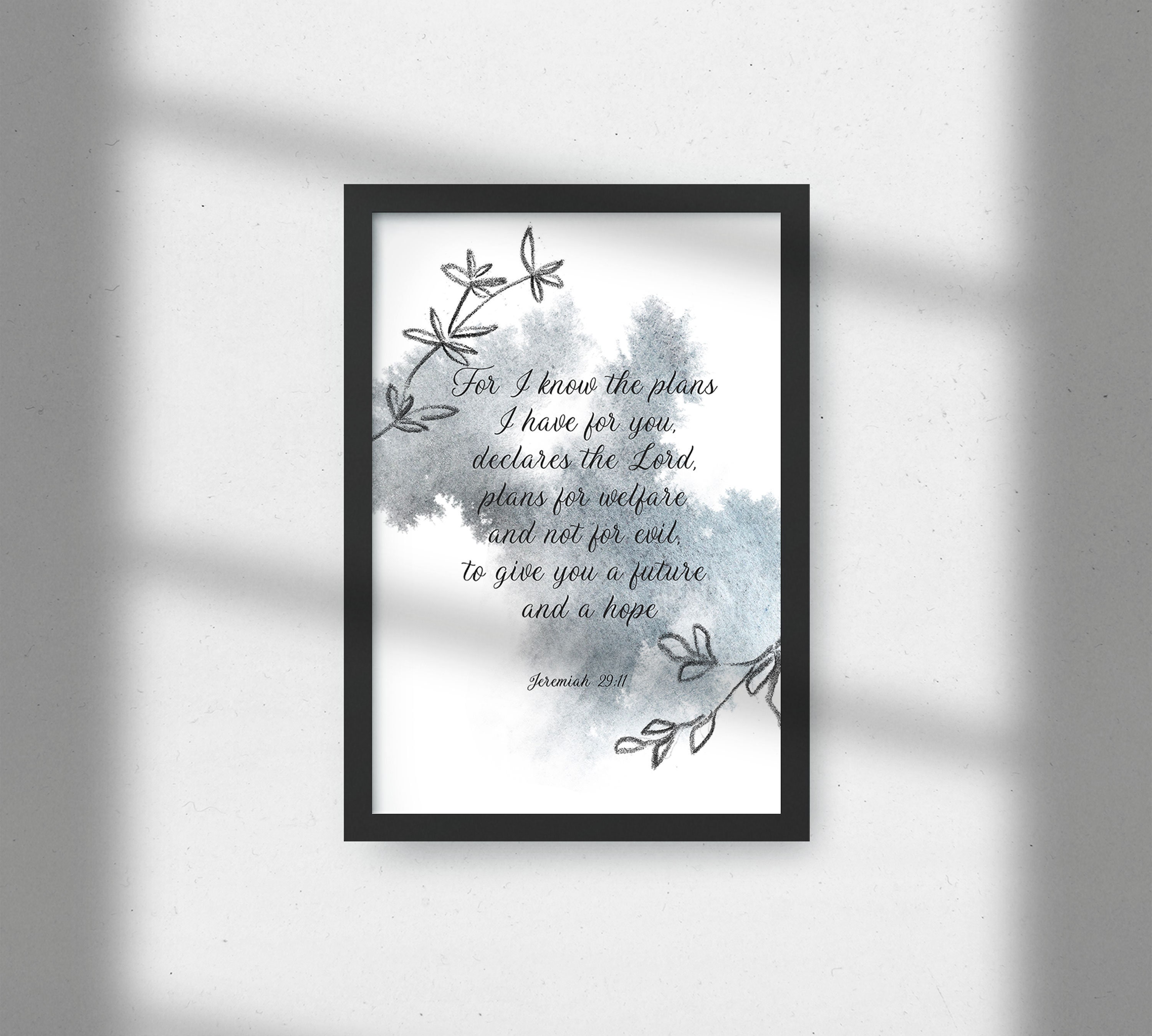 Jeremiah 29 11 Bible Verse Wall Art Christian Gift Bible Verse Print