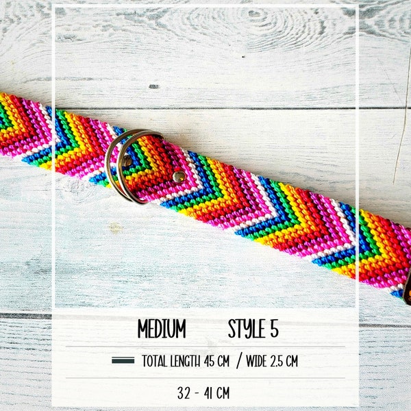 Mexican dog collar MEDIUM | Black Friday Sale | Leather Dog Collar | Cute Dog Collar | Woven Dog Collar | Girl dog collar | Male dog collar