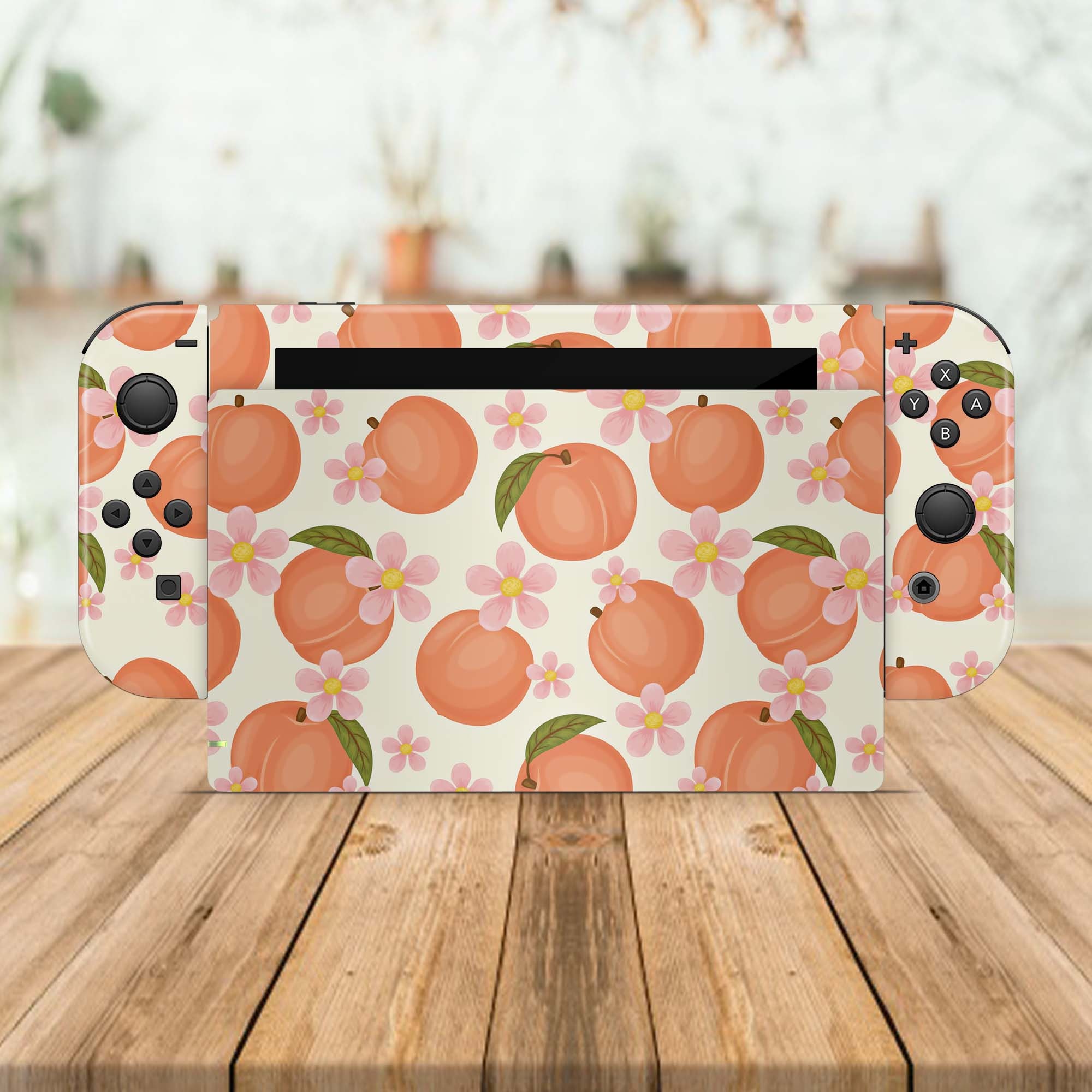 Peach Nintendo Switch skin Full set decal fruit Joy Con Dock Etsy