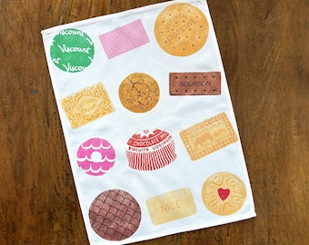 Strofinaccio con motivo biscotti (cotone, 57 cm x 42 cm)