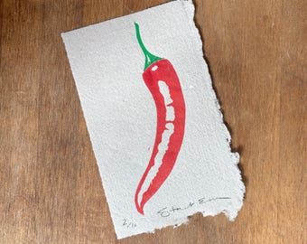 Chilli print, 93mm x 145mm