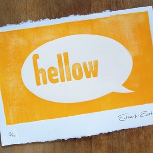 Ciao fumetto giallo su carta fatta a mano, 210 mm x 297 mm