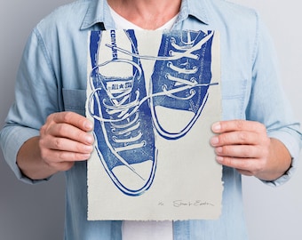 Dark Blue Classic American Sneakers, 210mm x 297mm