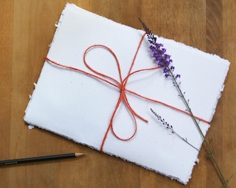 Handmade A4 Cotton Fibre and Cartridge Deckle Edge Paper