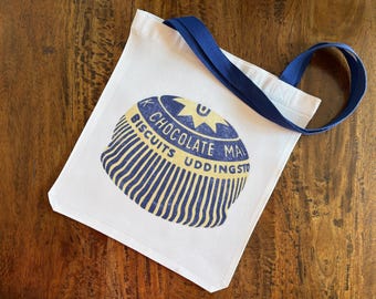 Dark Chocolate Tea Cake canvas tote bag - 35cm x 32cm