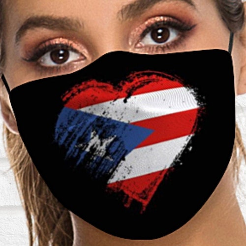 Puerto Rico Face Mask Boricua Face Mask With Filter and Nose Etsy