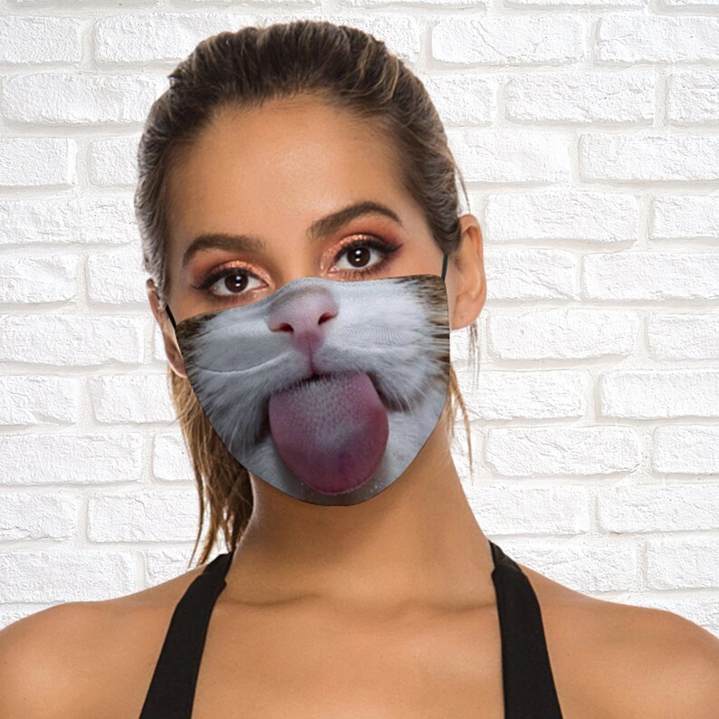Cat Face Mask with Filter Pocket Nose Wire Cute Cat Mouth Etsy