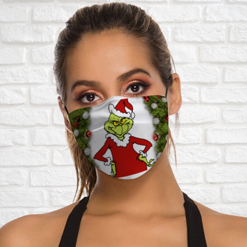 Christmas Face Mask / Grinch Face Mask / Christmas Face Mask Etsy