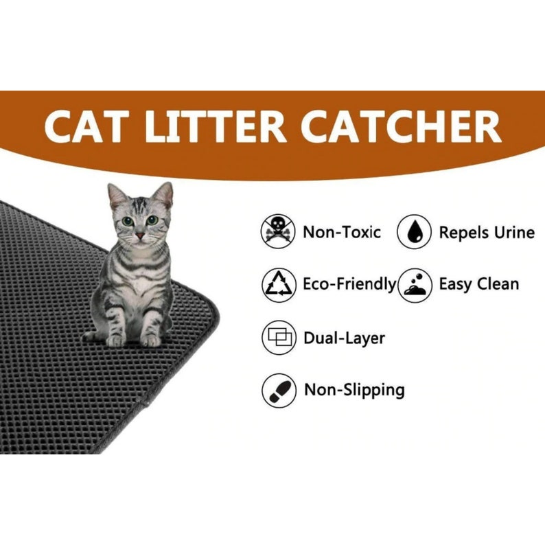 Waterproof Pet Cat Litter Mat Foldable It traps the litter Etsy
