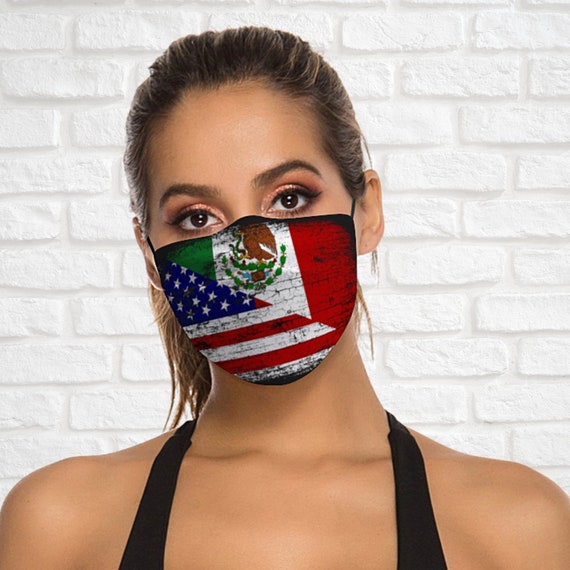 Mexican Face Mask Mexican Flag American Flag Face mask with Etsy