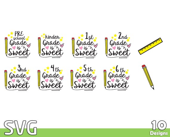 Schulnoten SVG Bündel Schul svg Datei Schule Clipart Schule | Etsy