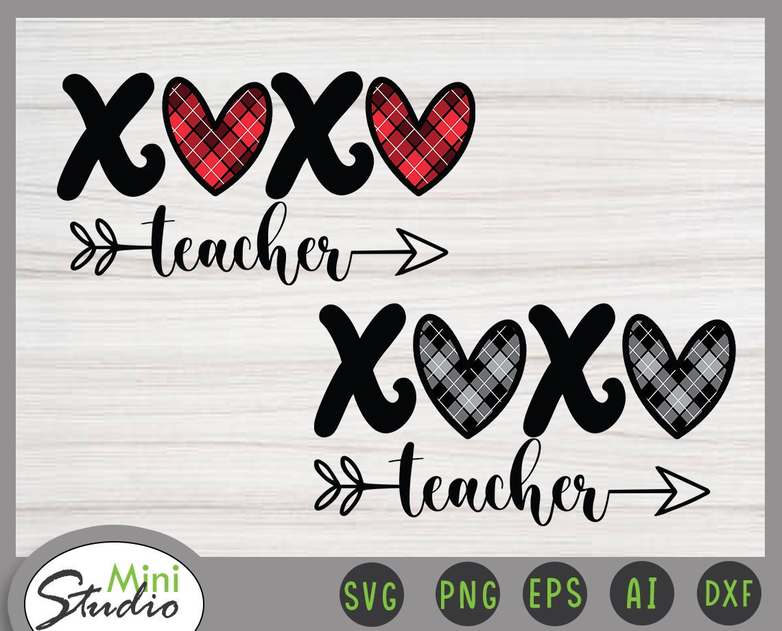 Download Teacher valentine svg teacher svg xoxo teacher svg | Etsy