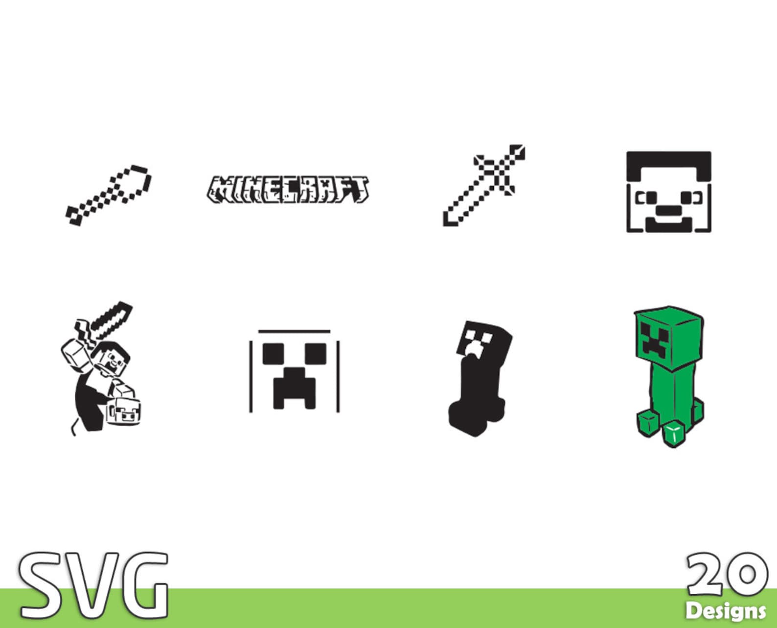 Minecraft svg bundle Creeper SVG bundle gaming svg bundle | Etsy