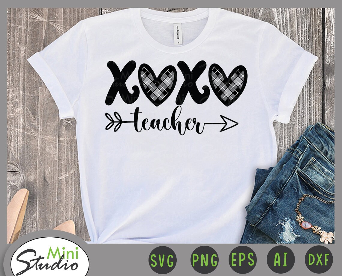 Download Teacher valentine svg teacher svg xoxo teacher svg | Etsy
