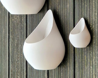 Wall mounted outdoor plant pot basket, lightweight teardrop planter, modern design planter, hanging round plant container, Contemporary pot