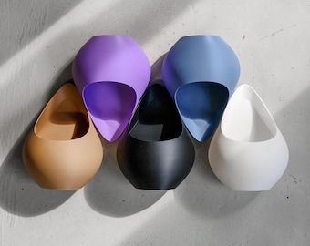 Modern Wall Planter, Minimalist 3D Printed Indoor Plant Pot