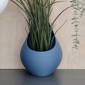 Blå väggkruka för hortensia, modern 3D-tryckt växtkruka