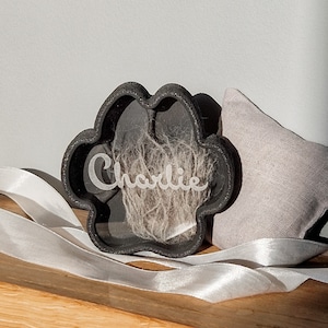 Herdenkingsdoos hondenpoot, op maat gemaakte aandenken dierenhaar, herinneringsurn kattenbont, geschenk huisdier verloren medeleven, herinneringspotje tanden