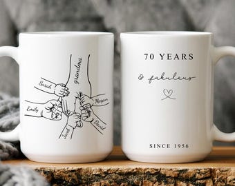 70th Birthday Mug, 70th Birthday Gift, Born in 1956 Gift, Custom Mug for 70th Birthday, Sentimental Gifts for Woman