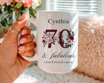 70th Birthday Mug, 70 and Fabulous, 70th Birthday Gift, Born in 1956 Gift, Custom Mug for 70th Birthday, Chapter Seventy Personalized Mug