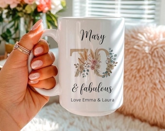 70th Birthday Mug, 70th Birthday Gift, Born in 1956 Gift, Custom Mug for 70th Birthday, 70th Birthday Gift for Woman, 70 Year Birthday Gifts