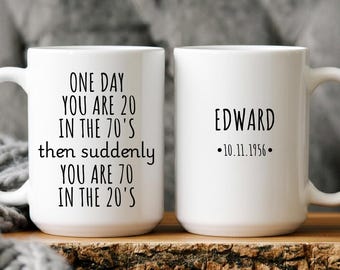 Regalo de 70 cumpleaños, Regalo para nacido en 1956, Taza personalizada para 70 cumpleaños, Regalo personalizado de 70 cumpleaños para hombres, Regalo de cumpleaños para él, para hermano