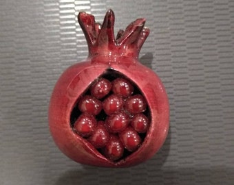 Handmade Armenian Wooden Pomegranate Magnit with seeds