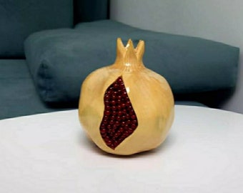 Home Decor White Armenian wooden pomegranate Gift Extraordinary colour